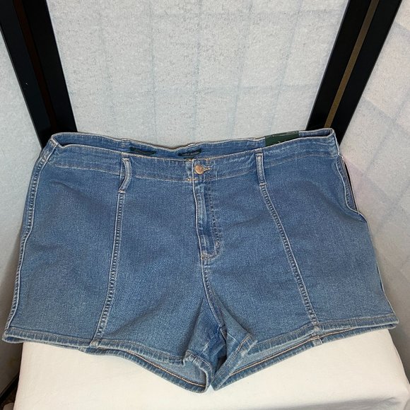 Wild Fable Super High Rise Seamed Shortie Denim Jean Shorts Medium Blue Wash NWT - Picture 6 of 11
